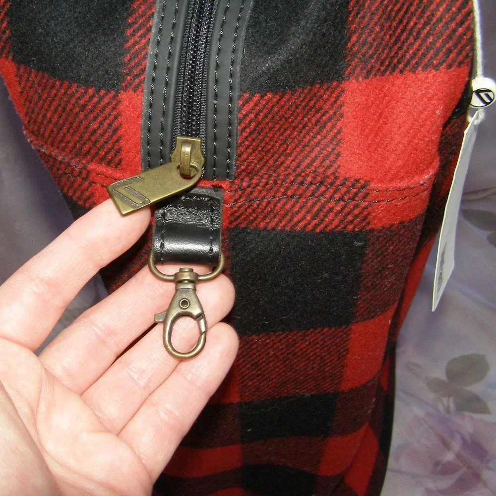 NEW Bonfanti Buffalo Plaid Wool Leather Boot Storage/Transport Bag